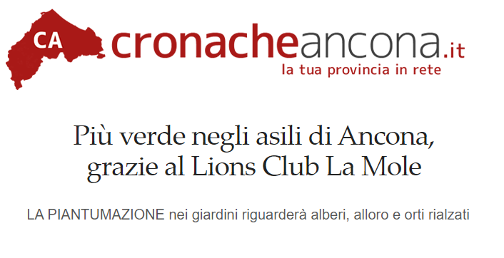 Più verde negli asili di Ancona, grazie al Lions Club Ancona La Mole